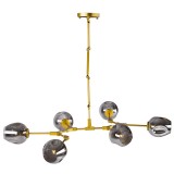 INSP. Lampa wisząca MODERN ORCHID 6 , złoto - szara 130 cm