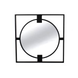 INSP. Eurohome Okrągłe lustro w stalowej czarnej ramie loft Ø 50 x 2 cm TOYJ19-385