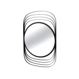 INSP. Eurohome Okrągłe lustro w stalowej czarnej ramie 66 x 100 cm TOYJ19-368
