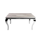INSP. Stół z marmurowym białym , czarnym blatem modern barock 150 x 90 x 75 cm