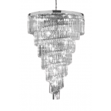 INSP. Lampa wisząca kryształowa Hereford Spiral 80 cm chrome , czarna