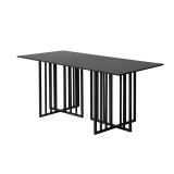 INSP. Euro home Designerski stół czarny marmurowy matowy blat 180x90x75 cm D14