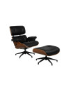 INSP. Skórzany fotel obrotowy z podnóżkiem Lounge Chair & Ottoman