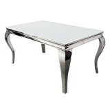 INSP. Euro home Szklany stół glamour biały , czarny 200 x 100 x 75 cm TH780-1/SJ802
