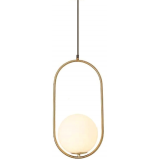 INSP. Lampa wisząca Art Deco Elipse 60 cm mosiądz