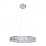 INSP. Nowoczesna lampa wisząca SREBRNY RING osadzony pięknymi kryształami K9 60 cm