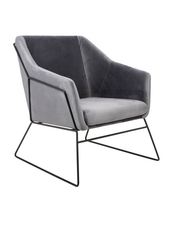 Fotel EMMA VELVET ciemny szary welur - podstawa czarna 2