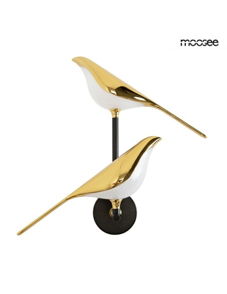 MOOSEE lampa ścienna BIRD TWIN złota